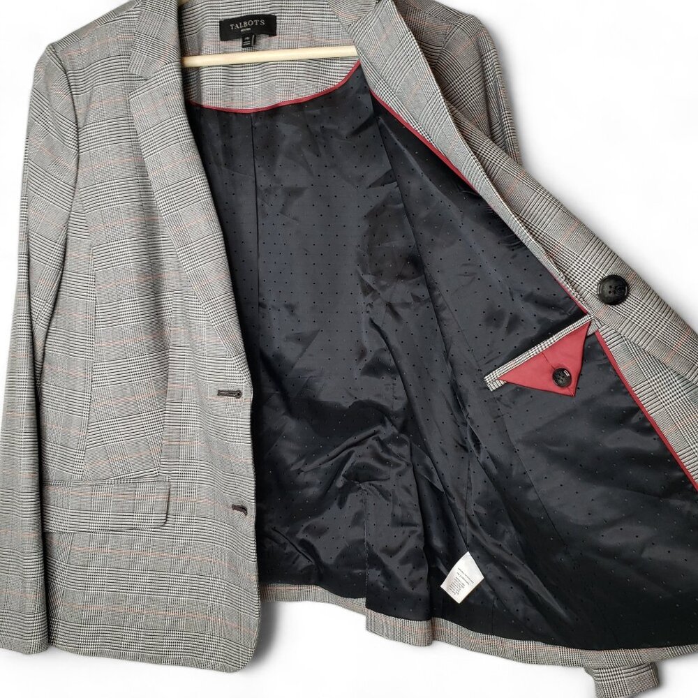 Talbots Gray Plaid Blazer - Picture 3 of 6